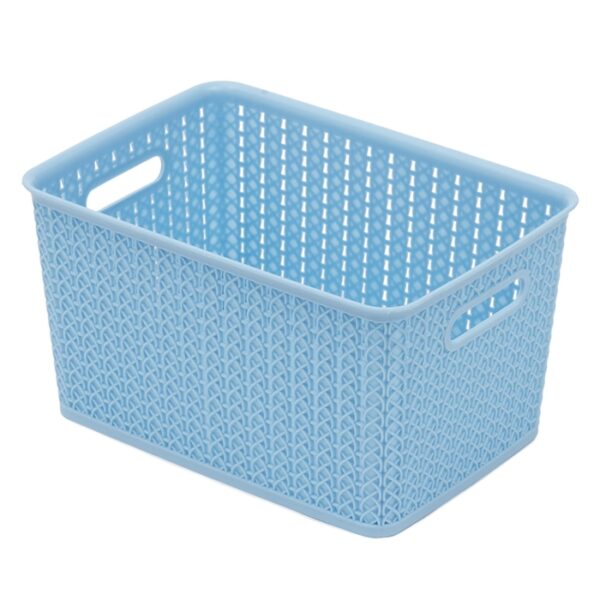 5 Liter Plastic Basket Rattan Blue