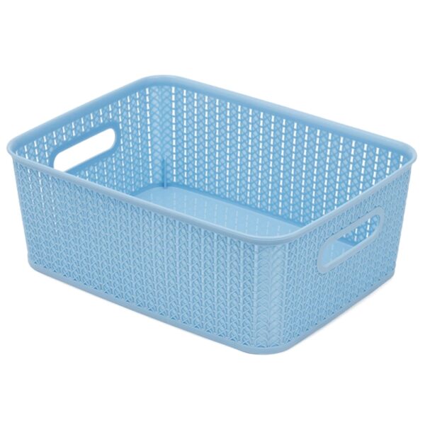 12.5 Liter Plastic Basket Rattan Blue