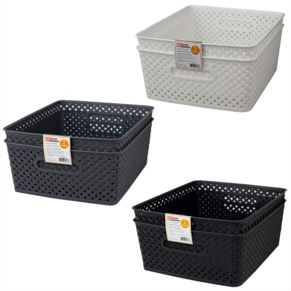 2 Pieces Plastic Basket Sets