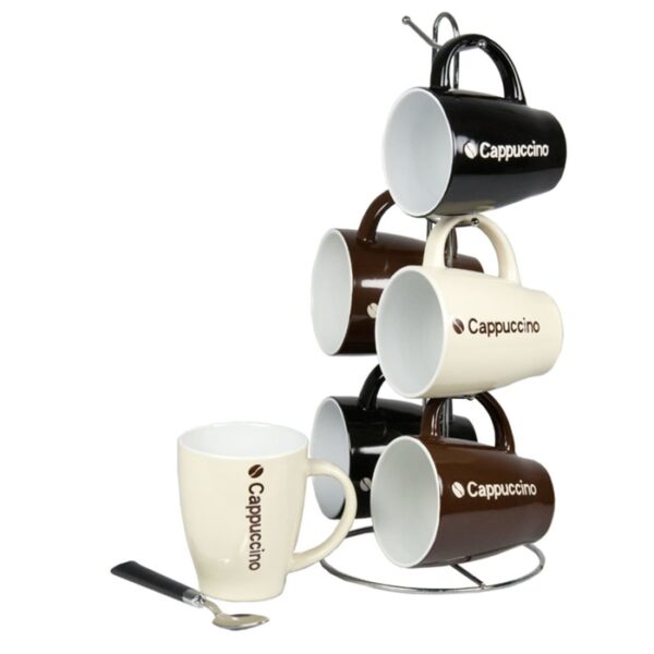 6 Pieces Cappuccino Mug With Stand