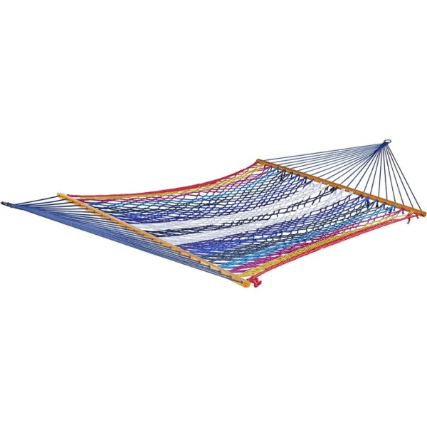 2 Person Classic Multi-Color Cotton Rope Hammock