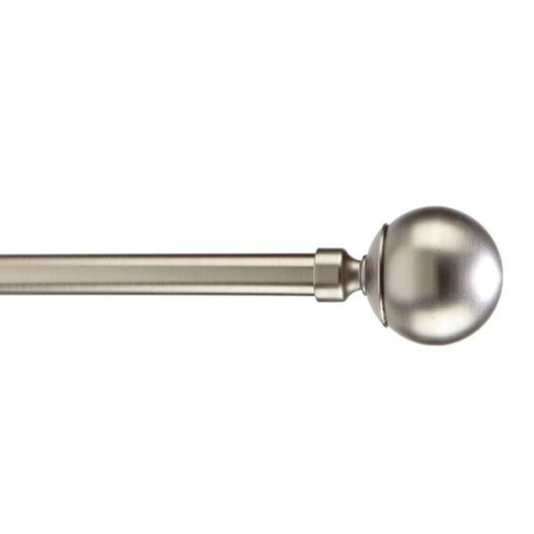 Solid Knob Curtain Rod Set  66-120" Satin