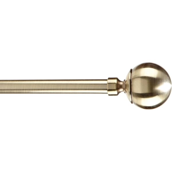 Solid Knob Curtain Rod Set 24-48" Antique