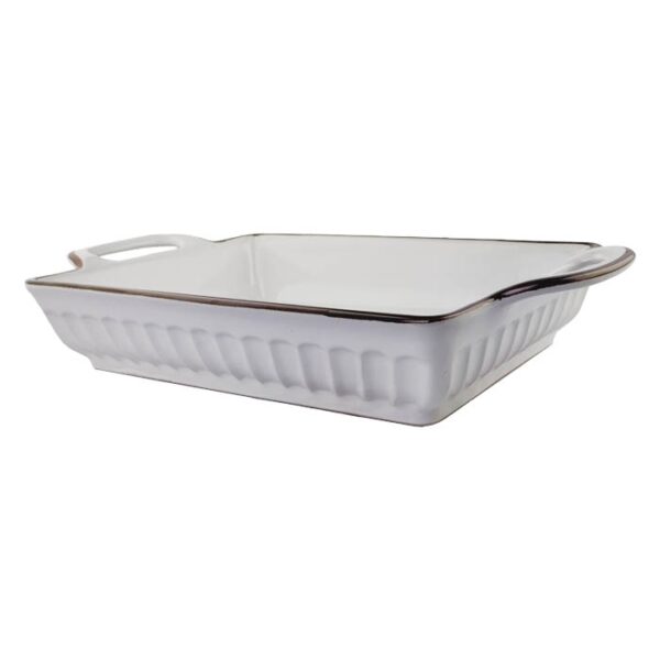 19" Large Rectangular Bakeware White