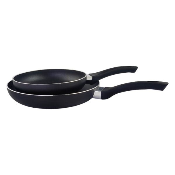 2 Pack Non-Stick Aluminium Open Fry Pan Set