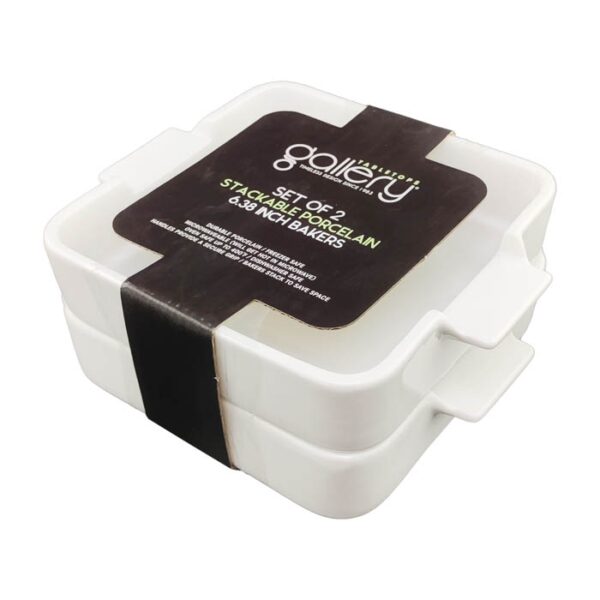 2 Pieces Stackable Porcelain 6.38 Inch