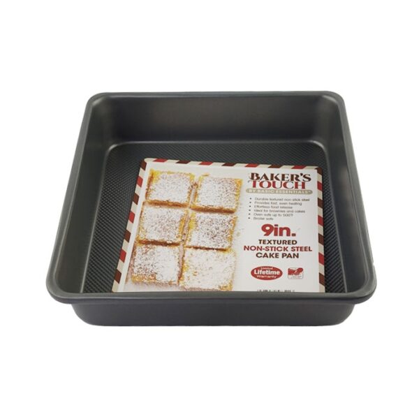 9" Textured Non-Stick Steel Square Cake Pan