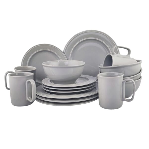 16 Pieces Sonoma Grey Round Dinnerware Set
