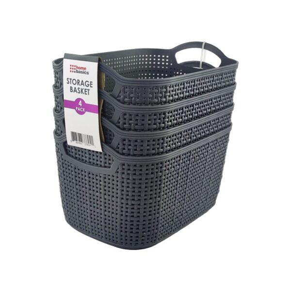 4 Pieces Storage Basket Jute Small