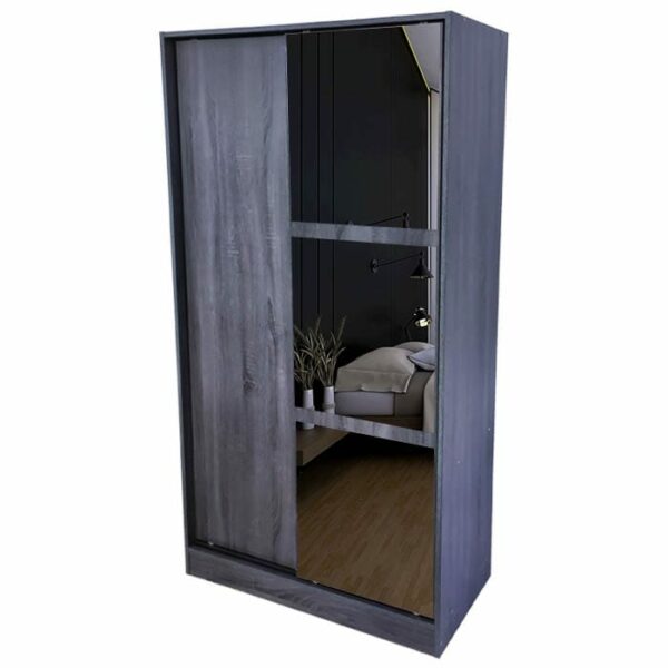 Wardrobe With Sliding Mirror Charcoal
