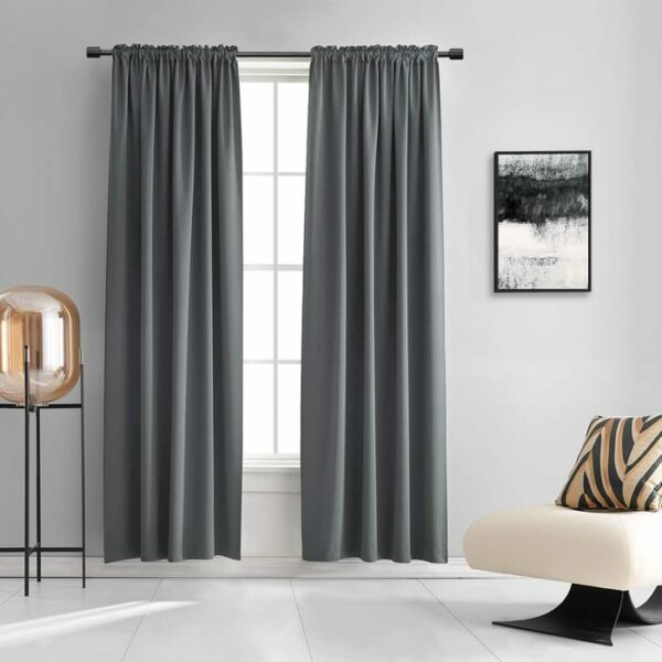 Apollo Lines Blackout Curtain Grey 52x90 In