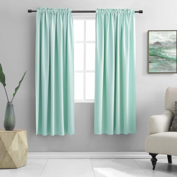 Celine  Blackout Curtain Aqua 52x90 In