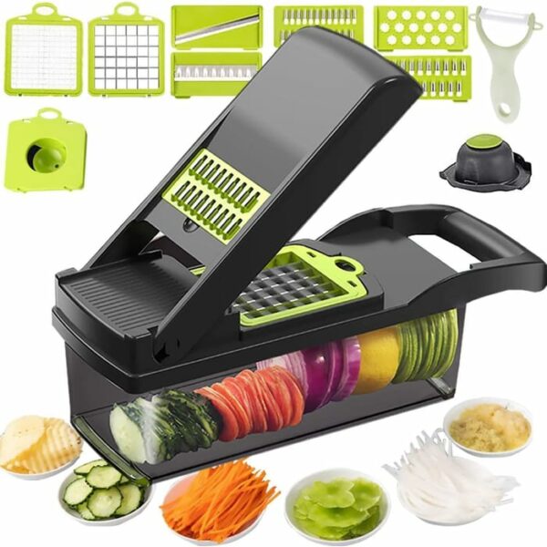 Vegetable Chopper Plastic Slicer Black