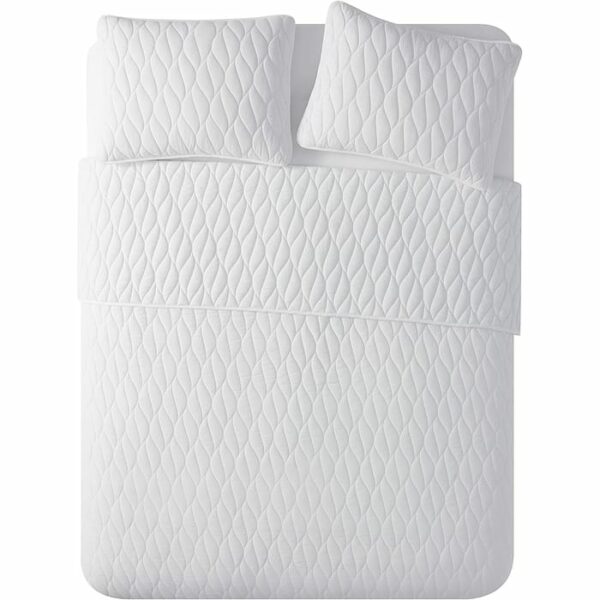 Tahari Home Emile 3 Piece Quilt Set King White