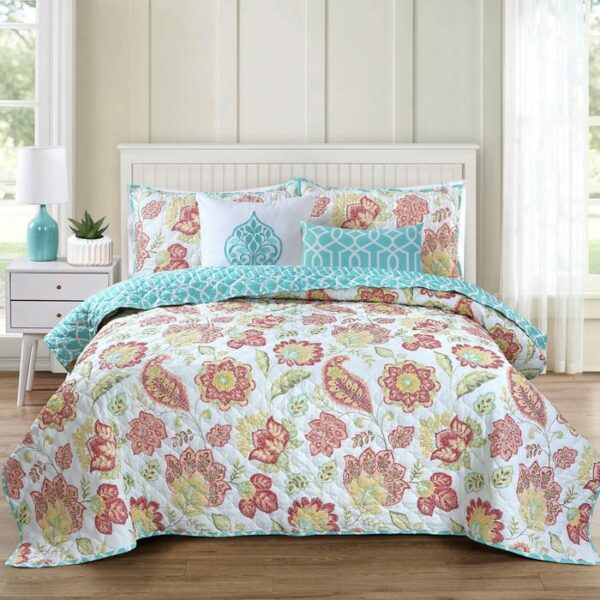 Shadie Disperse Print 5 Pieces Full Queen Coral