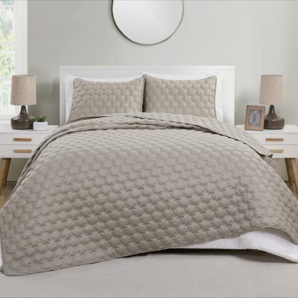 Staton 3 Piece King Quil Set Taupe