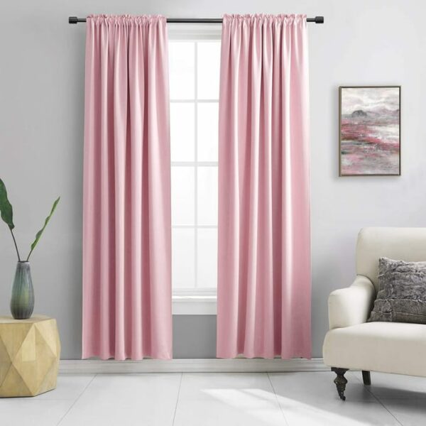 Neil Blackout 58x84 Grommet Panel Pink