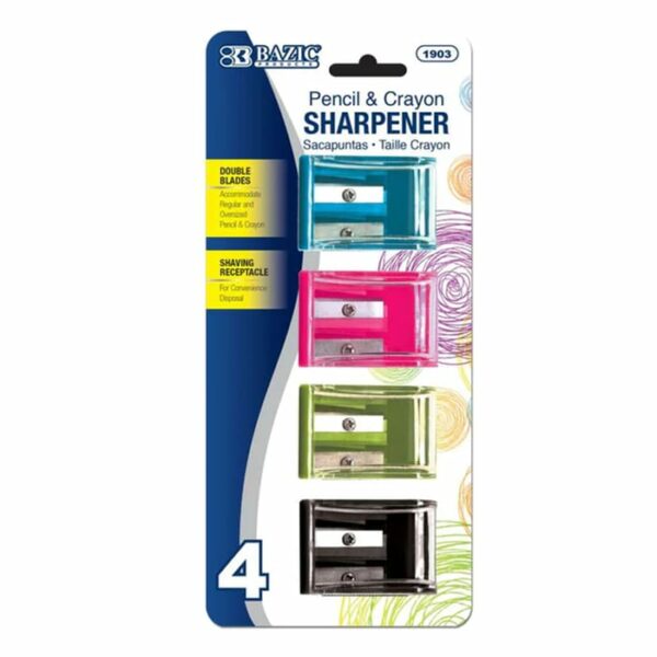 Dual Blade Square Sharpener With Receptacle 4 Pack