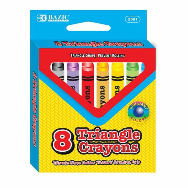 8 Color Premium Jumbo Triangle Crayons