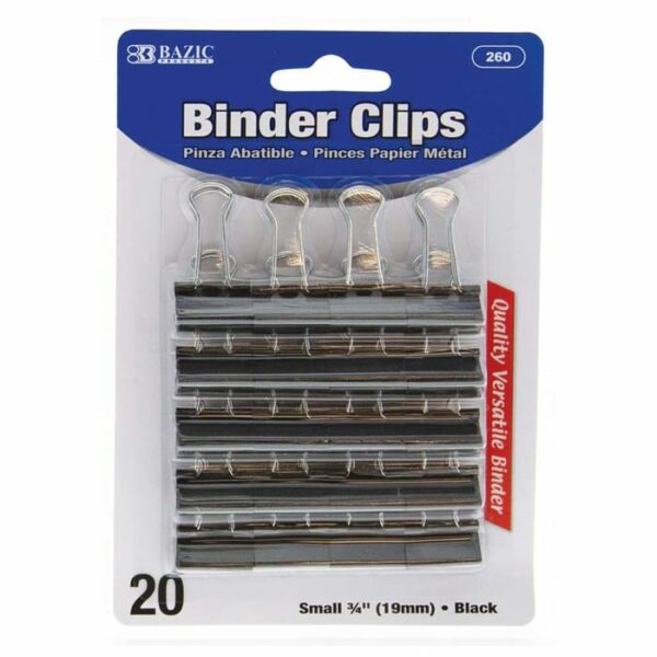 Small 19mm Black Binder Clip 3/4"