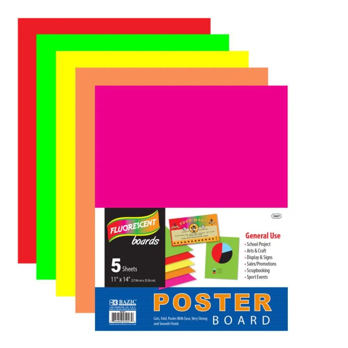 Assorted Color Poster Board 22 x 14 (3/Pack)