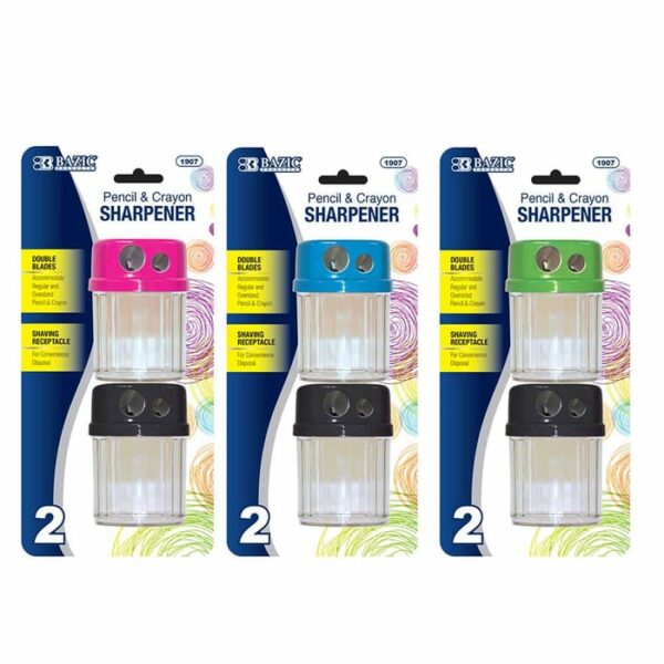 Dual Blade Square Sharpener With Round Receptacle