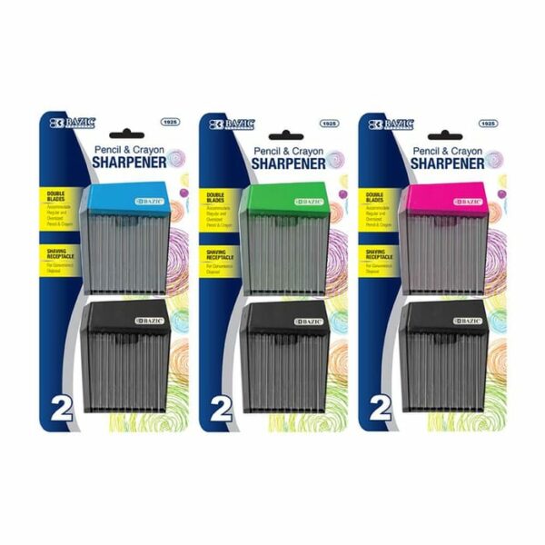 Dual Blade Square Sharpener With Receptacle 2 Pack