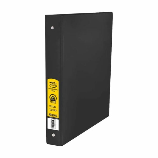 1" Black 3-Ring Binder With 2-Pocket