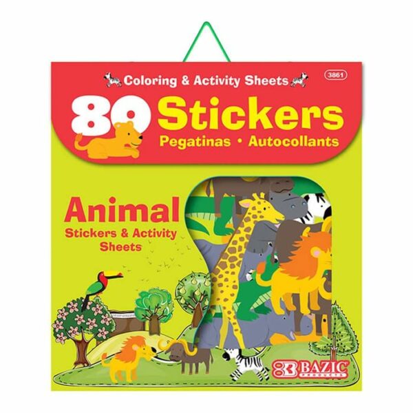 Animal Stickers & Activity Assorted Sticker 80 Bag