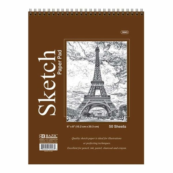 Top Bound Spiral Premium Sketch Paper Pad 6"x8"
