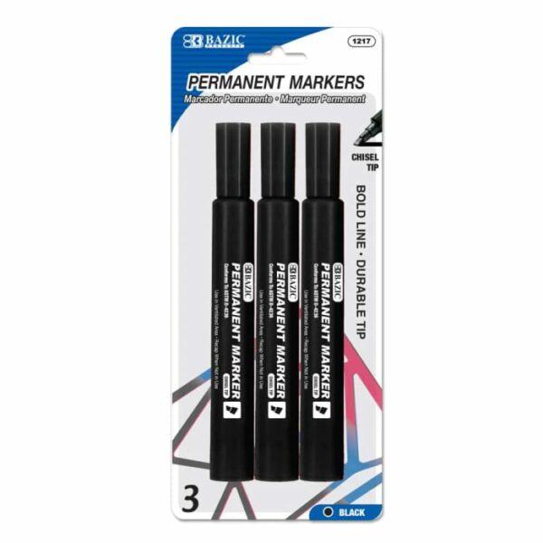 Black Chisel Tip Jumbo Permanent Markers 3 Pack
