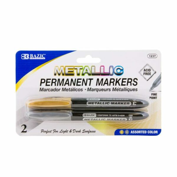 Silver & Gold Metallic Markers 2 Pack