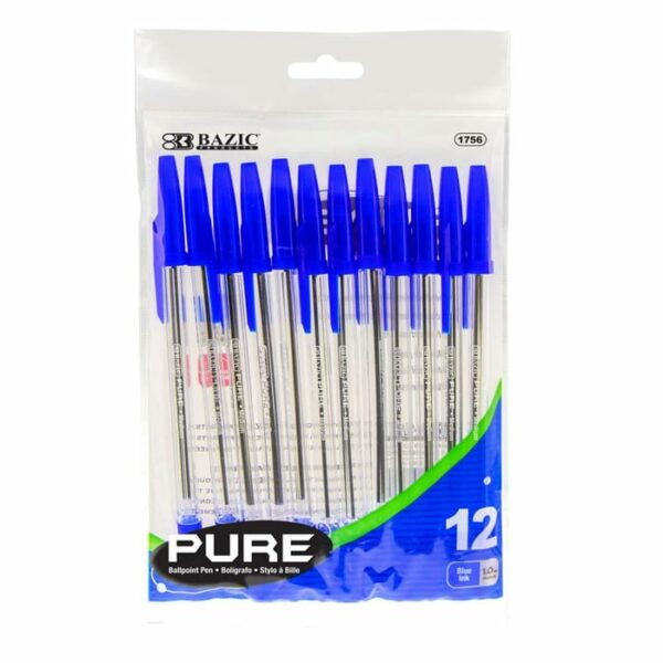 Pure Blue Stick Pen 12 Pack
