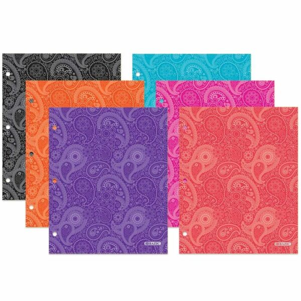 Paisley 2-Pocket Portfolios Assorted Colors