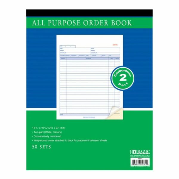 2-Part Carbonless All Purpose Order Book 50 Sets