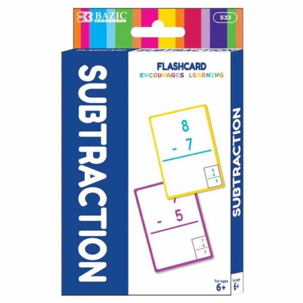 Subtraction Flash Cards 36 Pack