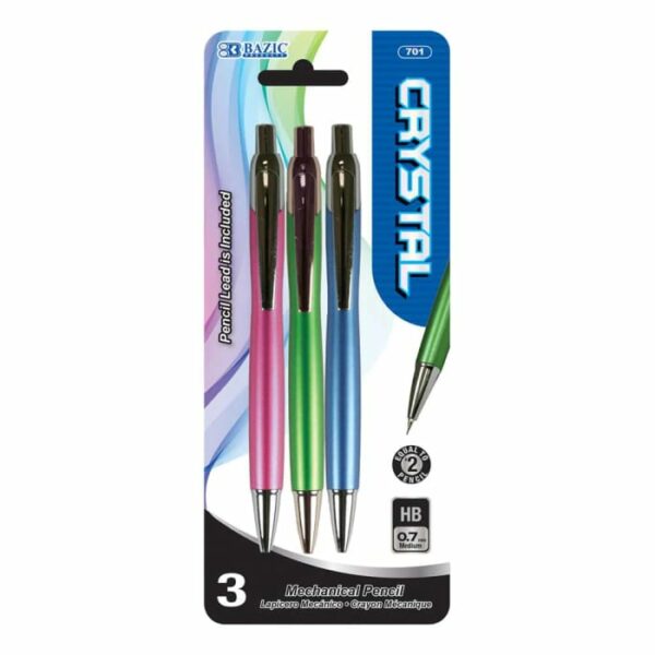 Crystal 0.7mm Mechanical Pencil 3 Pack