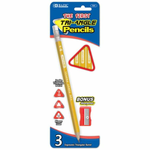 First Tringle Jumbo Yellow Pencil With Sharpener