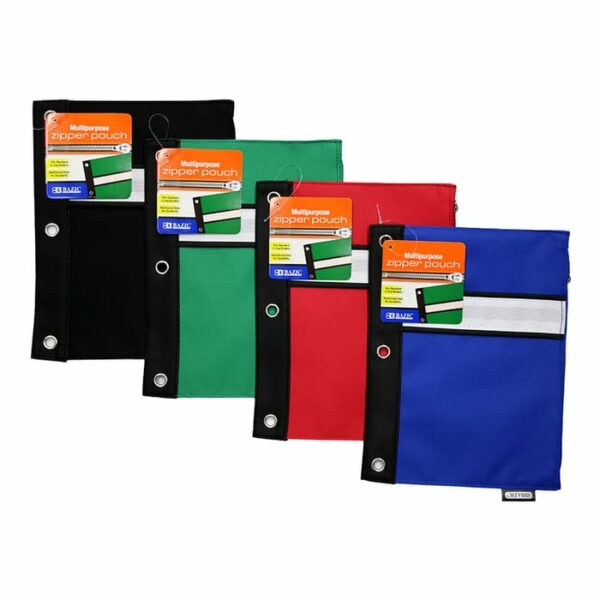 Assorted Color 3-Ring Pencil Pouch