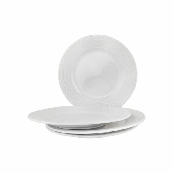 8.25" Embossed Salad Dinner Plate 4 Pack