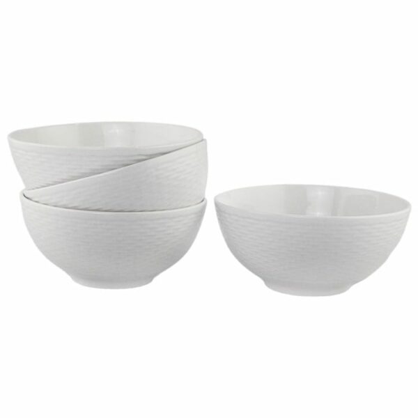 5.5" Round Ceramic Cereal Bowl White 4 Pack