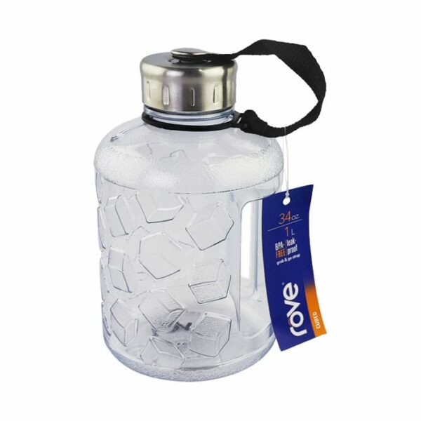 1 Liter Single Wall Clear  Water Bottle 34.Oz