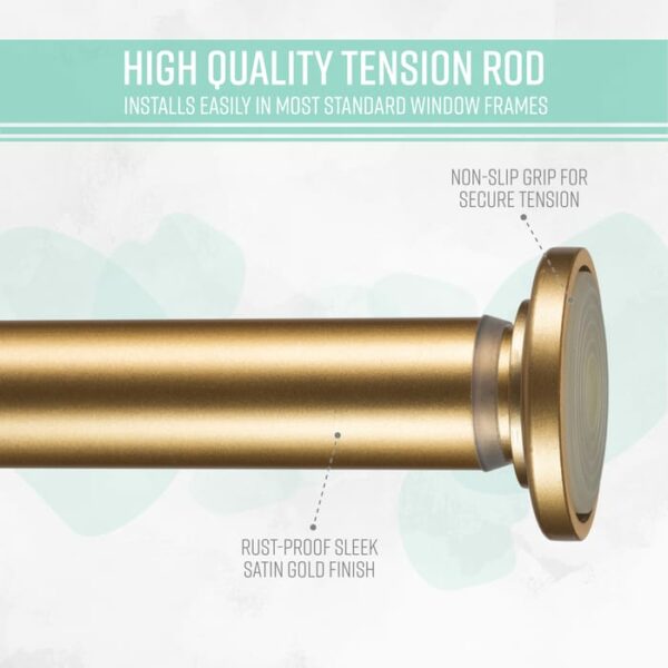 Decoration Tension Curtain Rod 42"x74" SAtin Gold