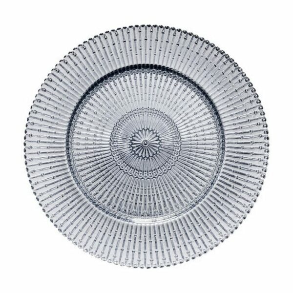 Glass Charge Plate 33 Cm Silver