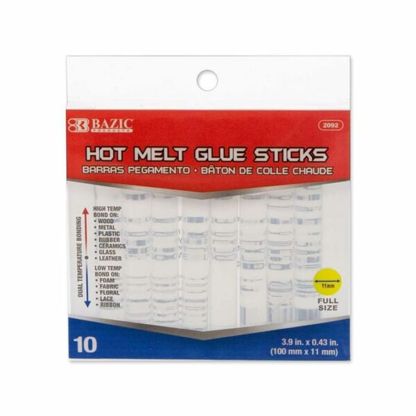 Dual Temp Full Size Hot Melt Glue Sticks 10 Pieces