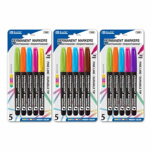 Bright Colors Fine Tip Permanent Markers
