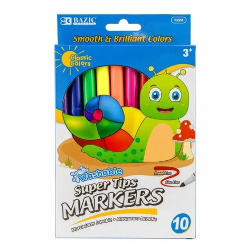 10 Colors Super Tip Washable Makers