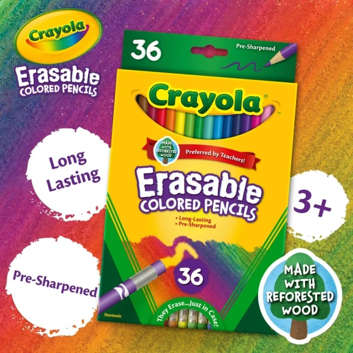 Crayola 36 ct Erasable Colored Pencils