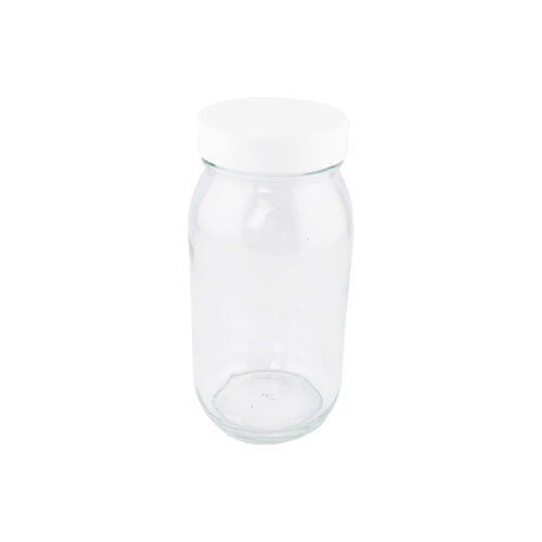Glass Jar With White Plastic Cover 730 ml