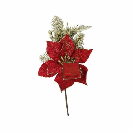 Velvet Poinsettia Artificial Christmas Flower